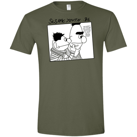 T-Shirts Military Green / S Sesame Youth Men's Semi-Fitted Softstyle