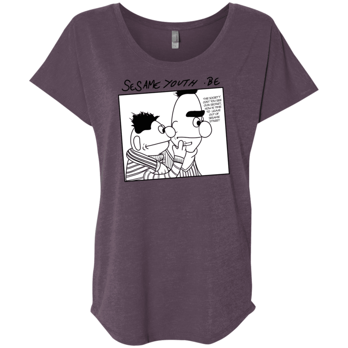 T-Shirts Vintage Purple / X-Small Sesame Youth Triblend Dolman Sleeve