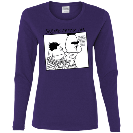 T-Shirts Purple / S Sesame Youth Women's Long Sleeve T-Shirt