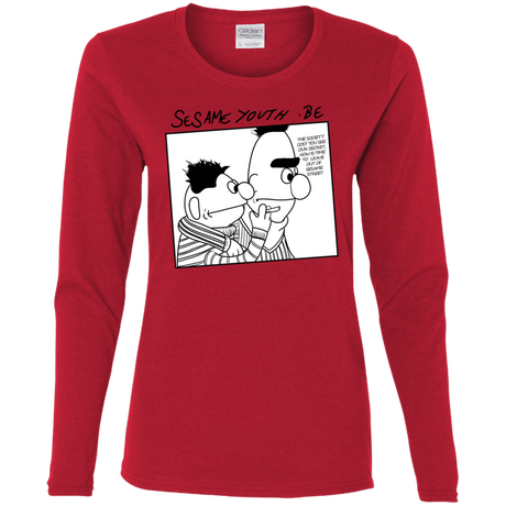 T-Shirts Red / S Sesame Youth Women's Long Sleeve T-Shirt