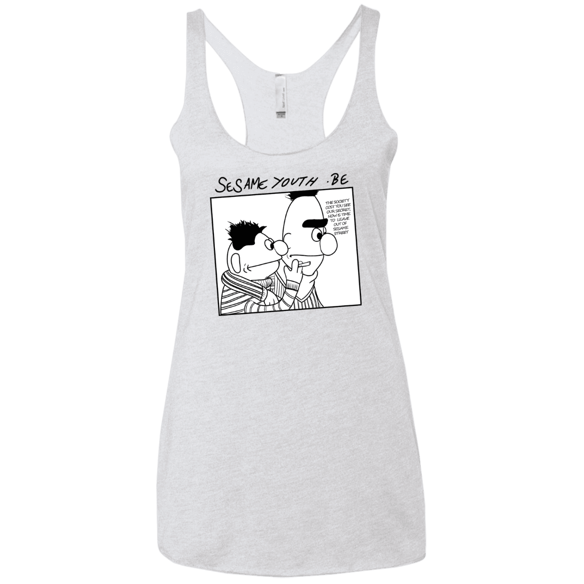 T-Shirts Heather White / X-Small Sesame Youth Women's Triblend Racerback Tank