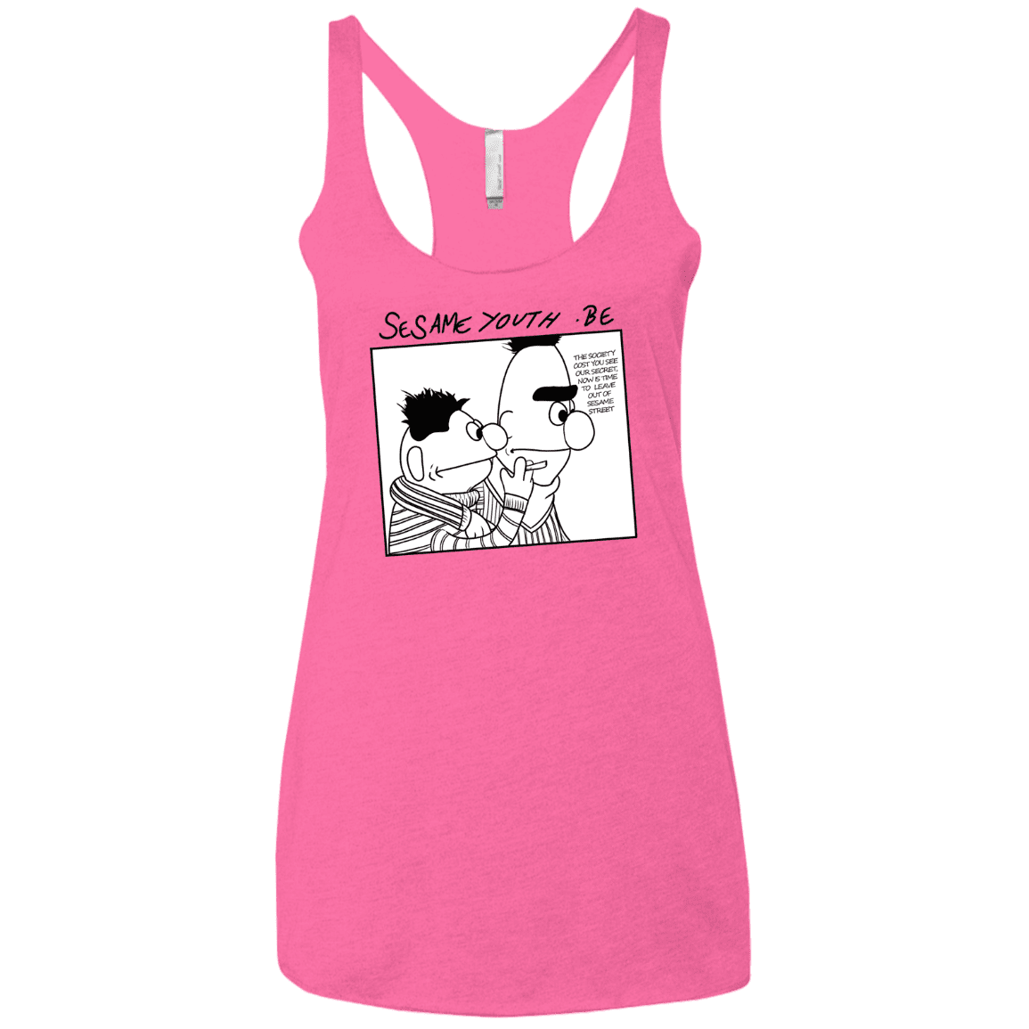 T-Shirts Vintage Pink / X-Small Sesame Youth Women's Triblend Racerback Tank