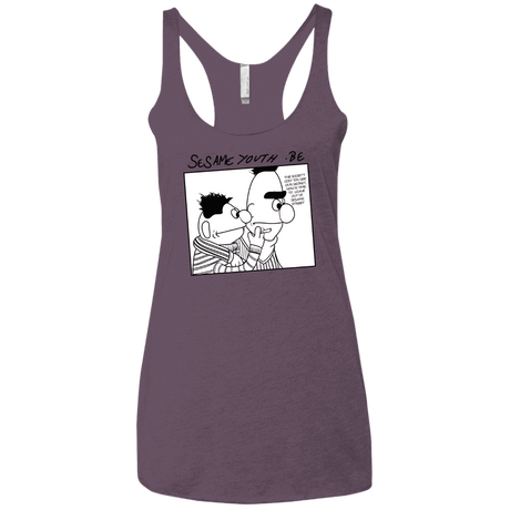 T-Shirts Vintage Purple / X-Small Sesame Youth Women's Triblend Racerback Tank