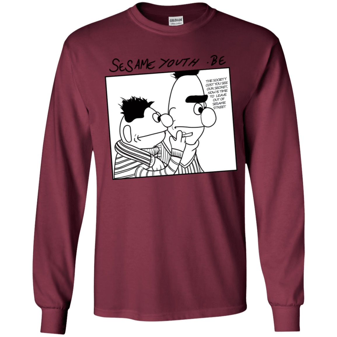 T-Shirts Maroon / YS Sesame Youth Youth Long Sleeve T-Shirt