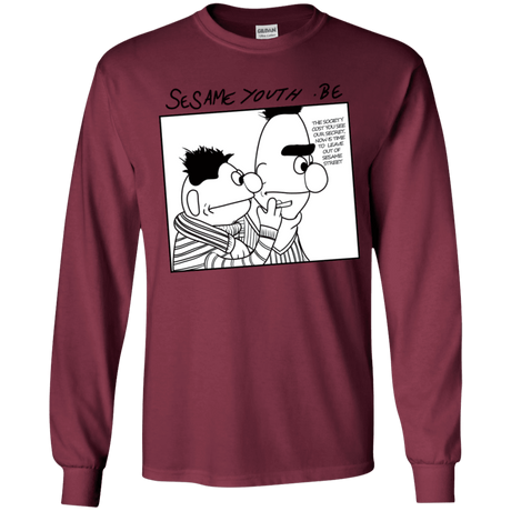 T-Shirts Maroon / YS Sesame Youth Youth Long Sleeve T-Shirt