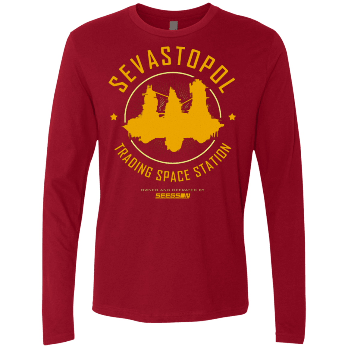 T-Shirts Cardinal / Small Sevastopol Station Men's Premium Long Sleeve