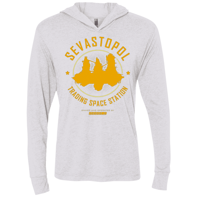 T-Shirts Heather White / X-Small Sevastopol Station Triblend Long Sleeve Hoodie Tee