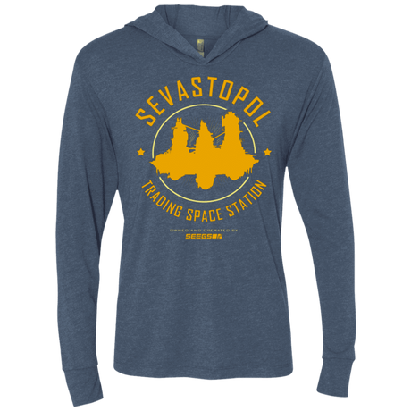 T-Shirts Indigo / X-Small Sevastopol Station Triblend Long Sleeve Hoodie Tee