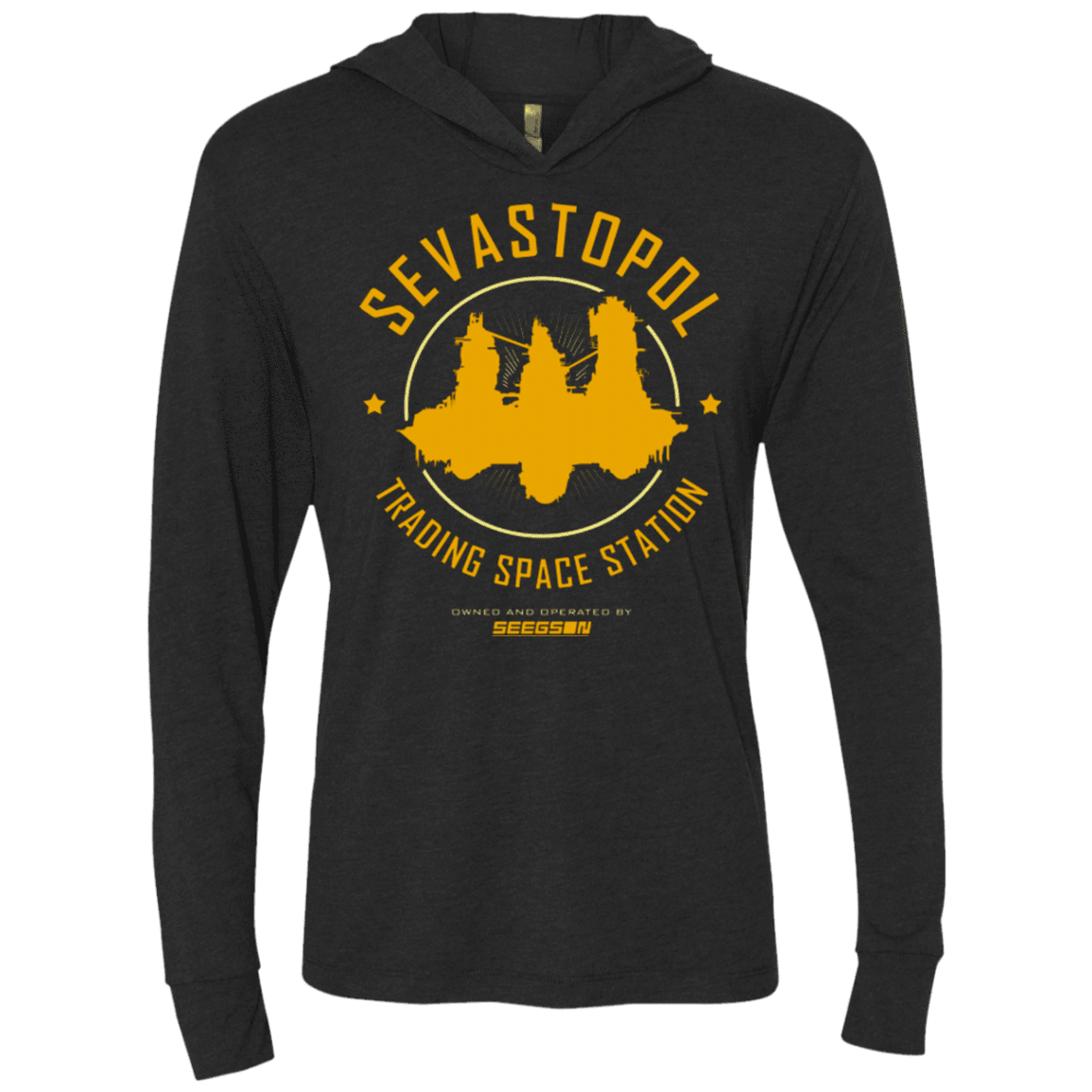 T-Shirts Vintage Black / X-Small Sevastopol Station Triblend Long Sleeve Hoodie Tee