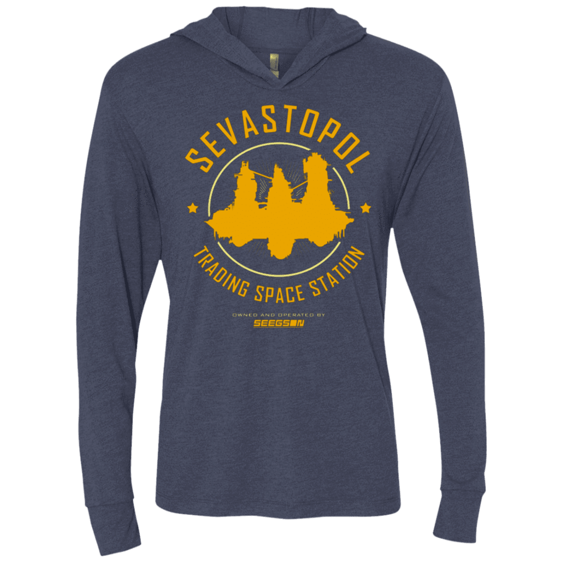 T-Shirts Vintage Navy / X-Small Sevastopol Station Triblend Long Sleeve Hoodie Tee