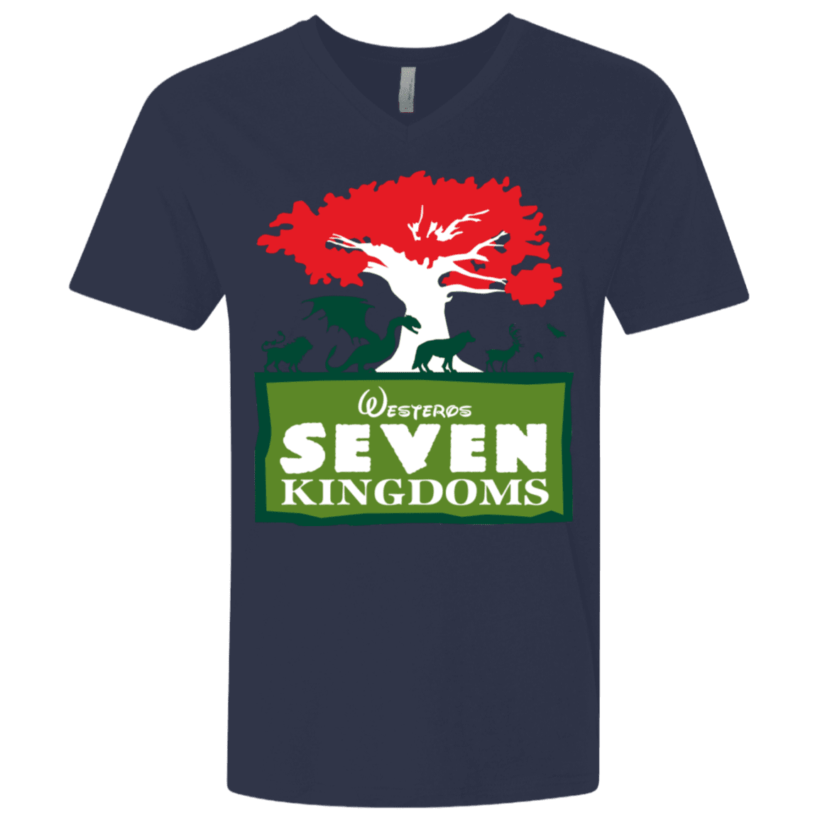 T-Shirts Midnight Navy / X-Small Seven Kingdoms Men's Premium V-Neck