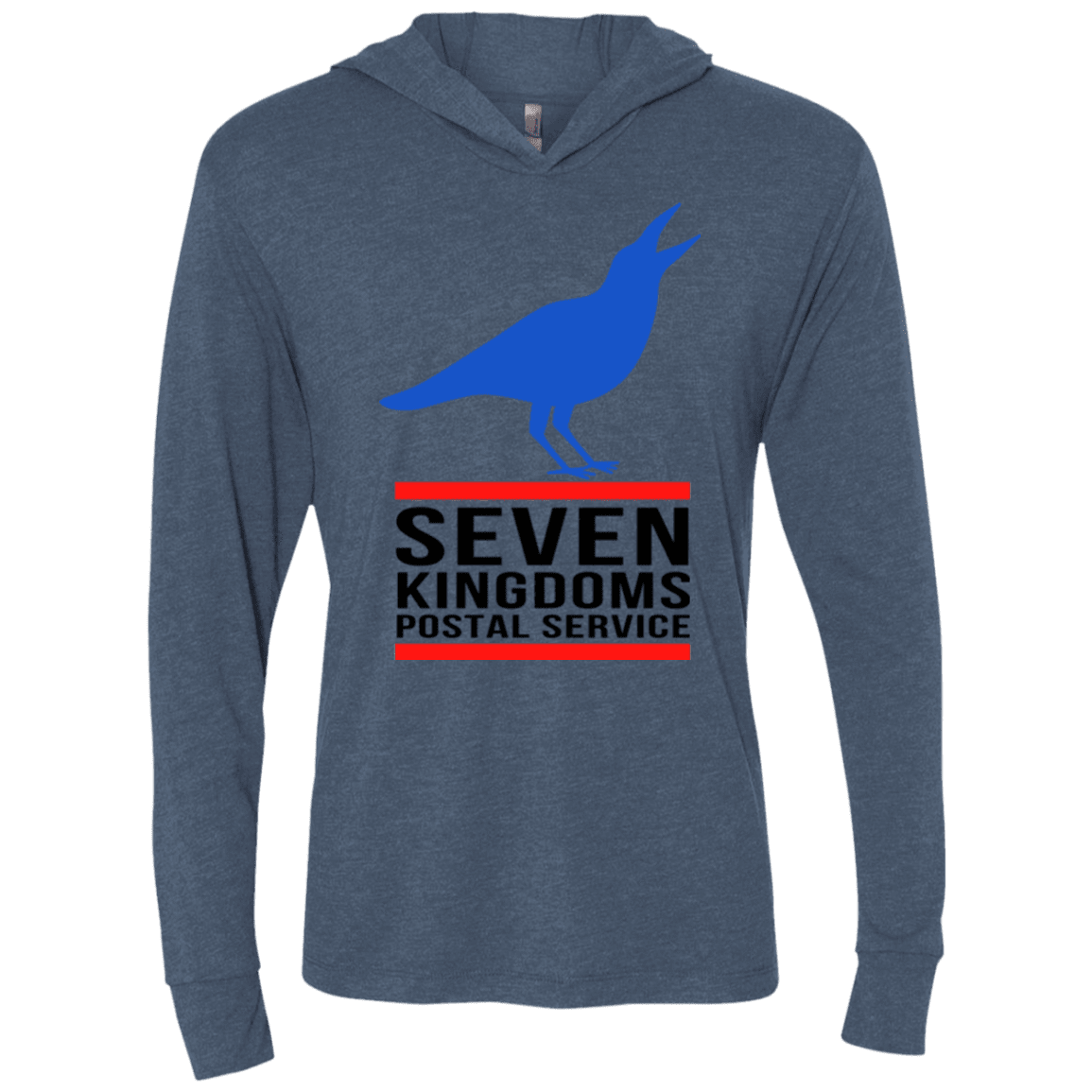 T-Shirts Indigo / X-Small Seven kingdoms postal service Triblend Long Sleeve Hoodie Tee