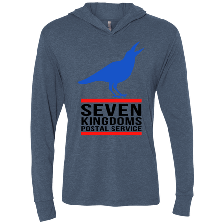 T-Shirts Indigo / X-Small Seven kingdoms postal service Triblend Long Sleeve Hoodie Tee