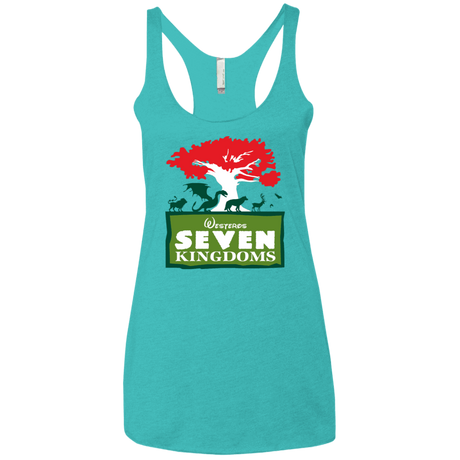 T-Shirts Tahiti Blue / X-Small Seven Kingdoms Women's Triblend Racerback Tank