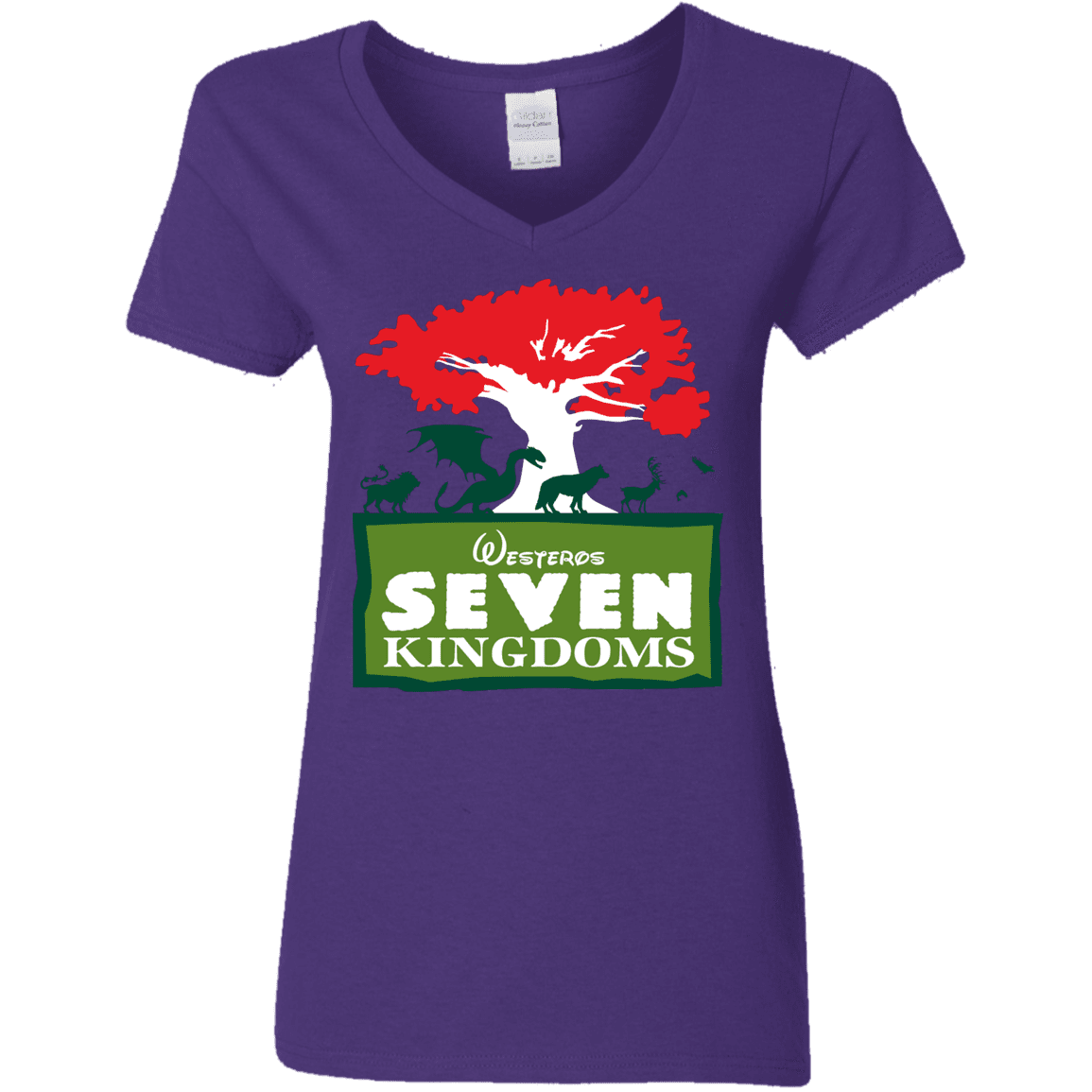 T-Shirts Purple / S Seven Kingdoms Women's V-Neck T-Shirt