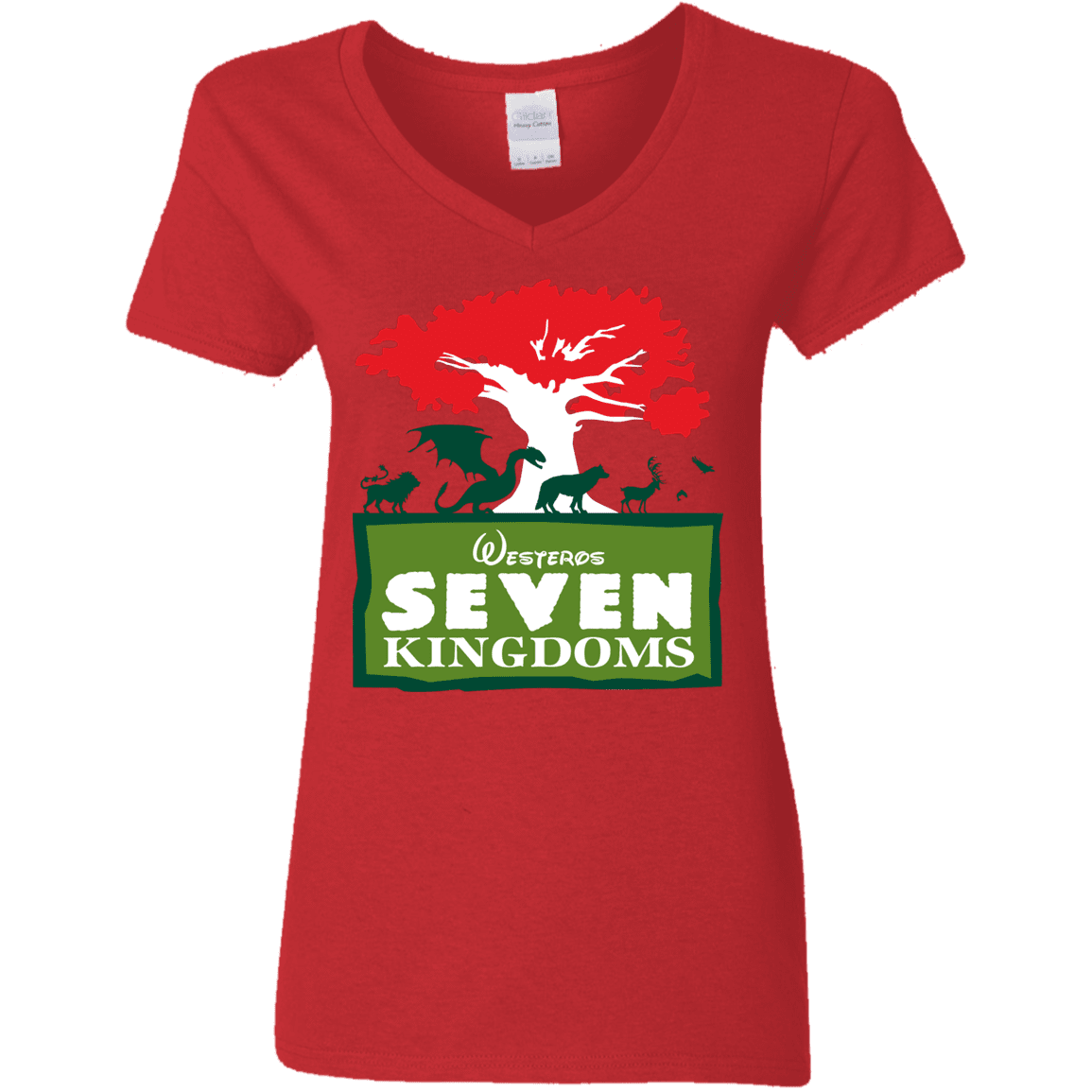 T-Shirts Red / S Seven Kingdoms Women's V-Neck T-Shirt