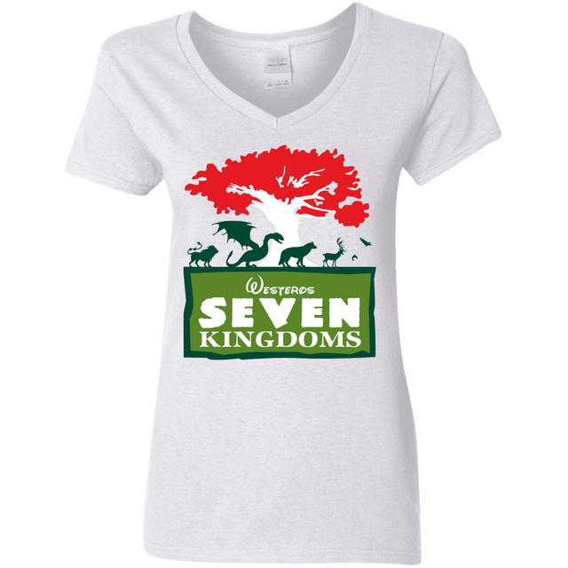 T-Shirts White / S Seven Kingdoms Women's V-Neck T-Shirt