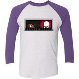 T-Shirts Heather White/Purple Rush / X-Small Sewermates Men's Triblend 3/4 Sleeve