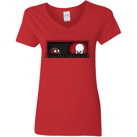 T-Shirts Red / S Sewermates Women's V-Neck T-Shirt