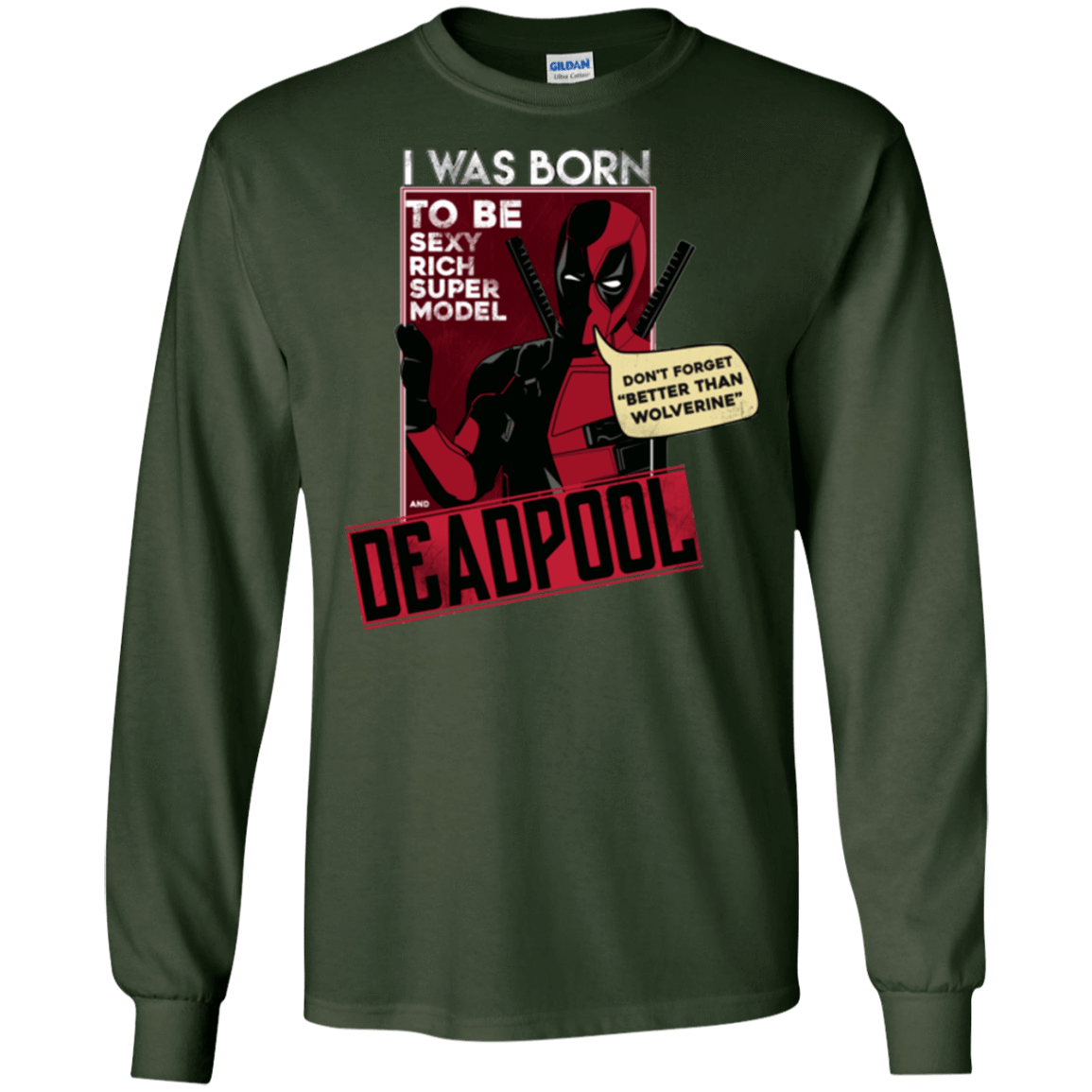 T-Shirts Forest Green / S Sexy Rich Super Model Men's Long Sleeve T-Shirt