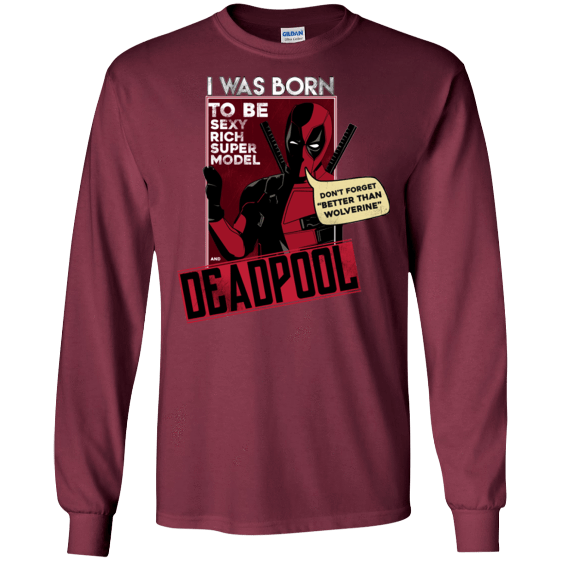 T-Shirts Maroon / S Sexy Rich Super Model Men's Long Sleeve T-Shirt