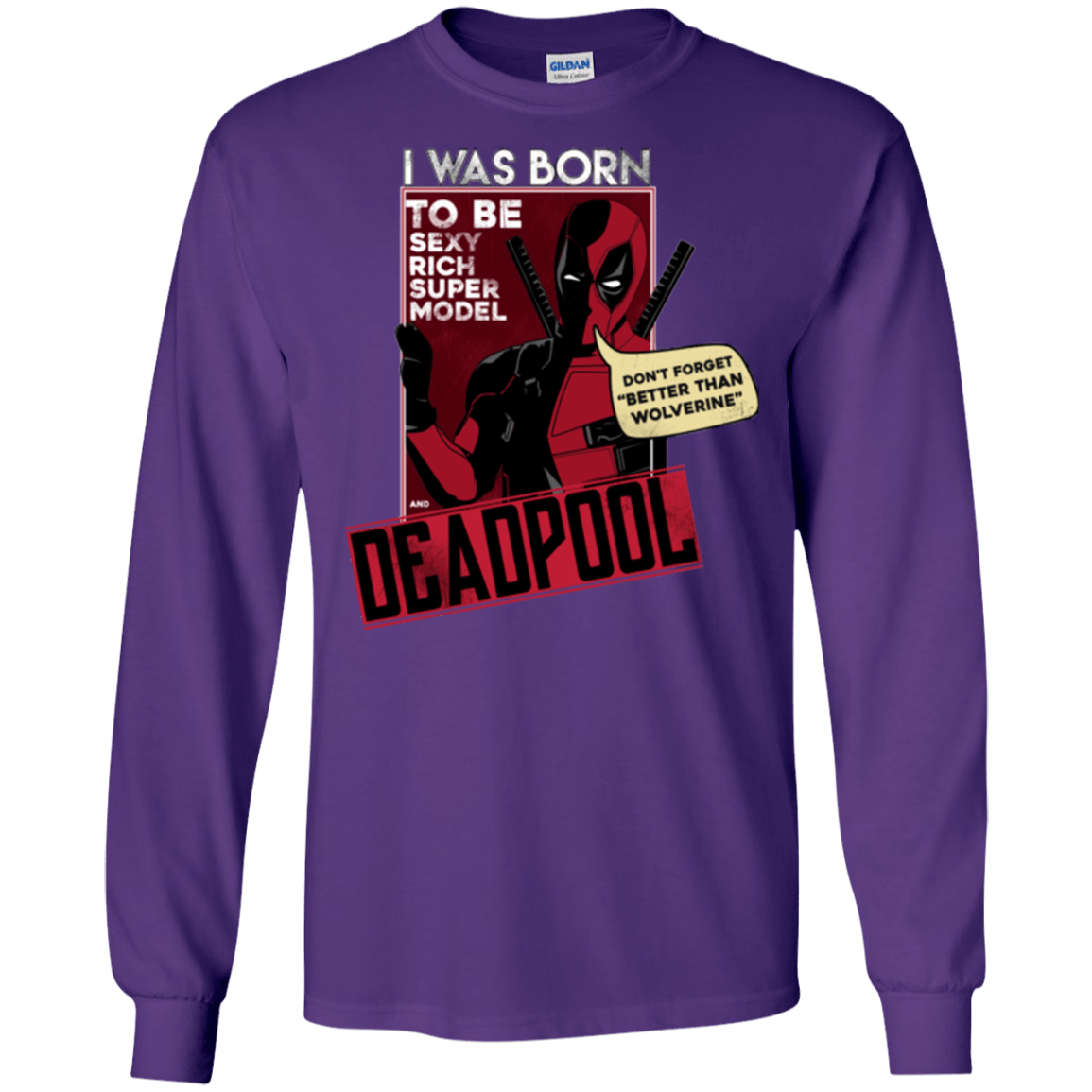 T-Shirts Purple / S Sexy Rich Super Model Men's Long Sleeve T-Shirt