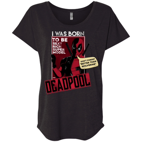 T-Shirts Vintage Black / X-Small Sexy Rich Super Model Triblend Dolman Sleeve