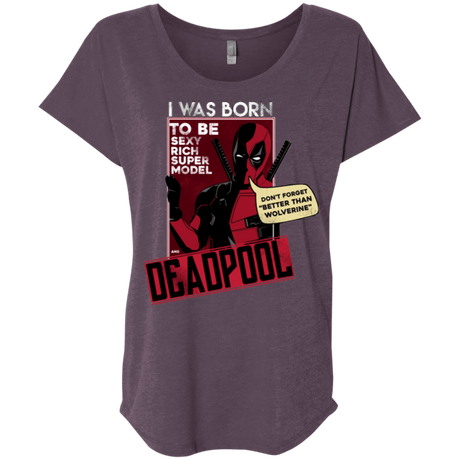 T-Shirts Vintage Purple / X-Small Sexy Rich Super Model Triblend Dolman Sleeve