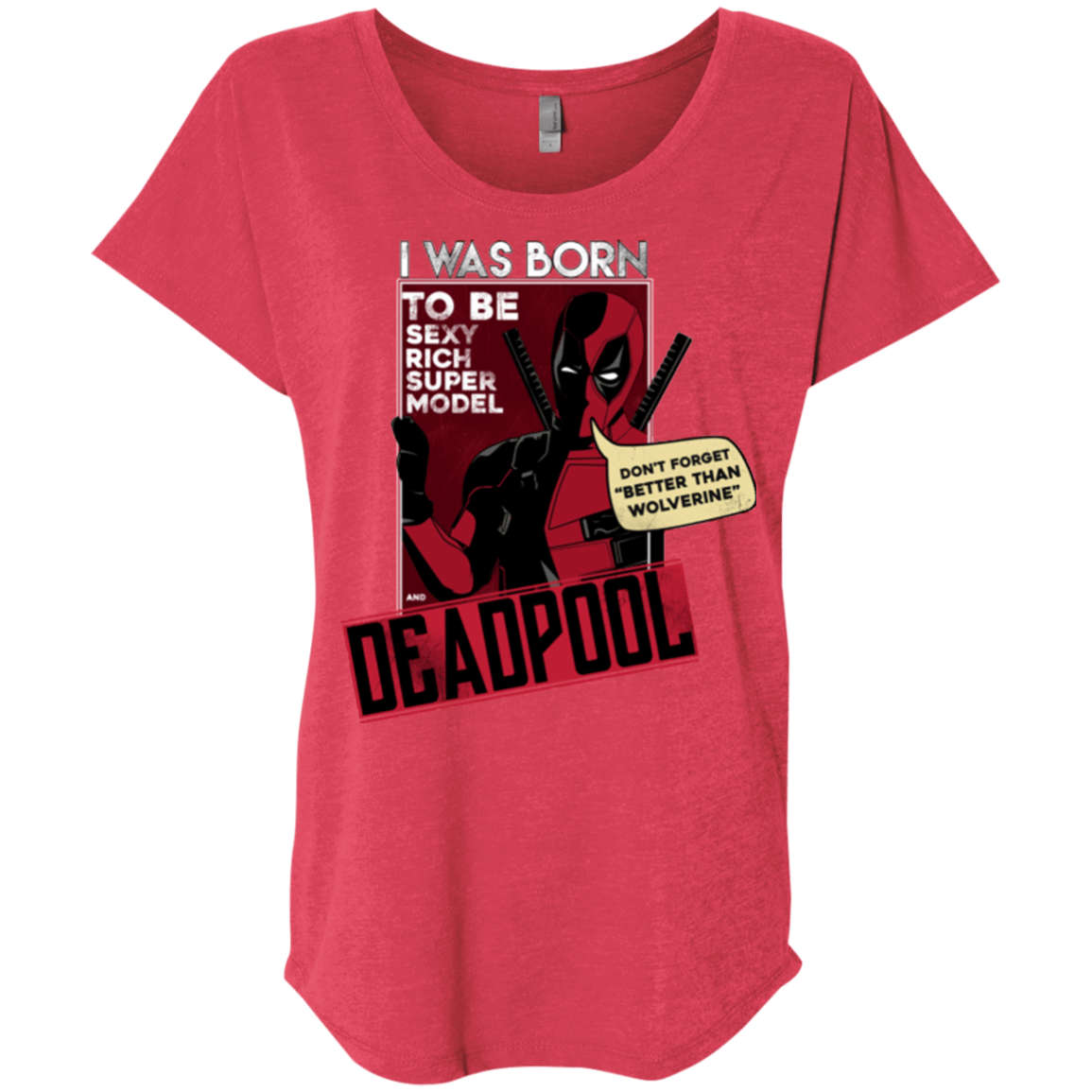 T-Shirts Vintage Red / X-Small Sexy Rich Super Model Triblend Dolman Sleeve