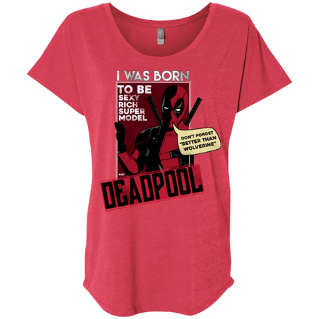 T-Shirts Vintage Red / X-Small Sexy Rich Super Model Triblend Dolman Sleeve