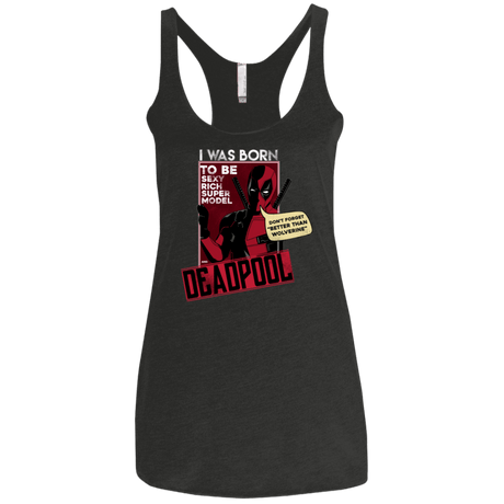 T-Shirts Vintage Black / X-Small Sexy Rich Super Model Women's Triblend Racerback Tank