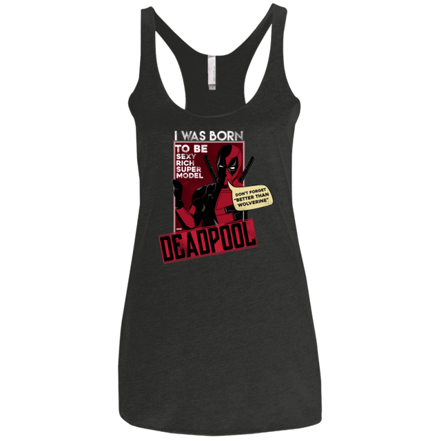 T-Shirts Vintage Black / X-Small Sexy Rich Super Model Women's Triblend Racerback Tank