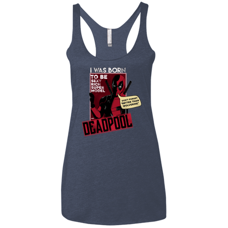 T-Shirts Vintage Navy / X-Small Sexy Rich Super Model Women's Triblend Racerback Tank