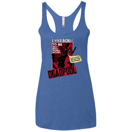 T-Shirts Vintage Royal / X-Small Sexy Rich Super Model Women's Triblend Racerback Tank