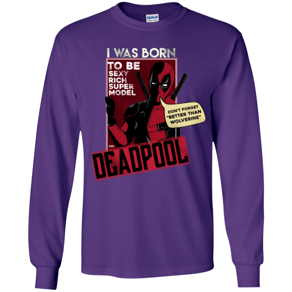 T-Shirts Purple / YS Sexy Rich Super Model Youth Long Sleeve T-Shirt