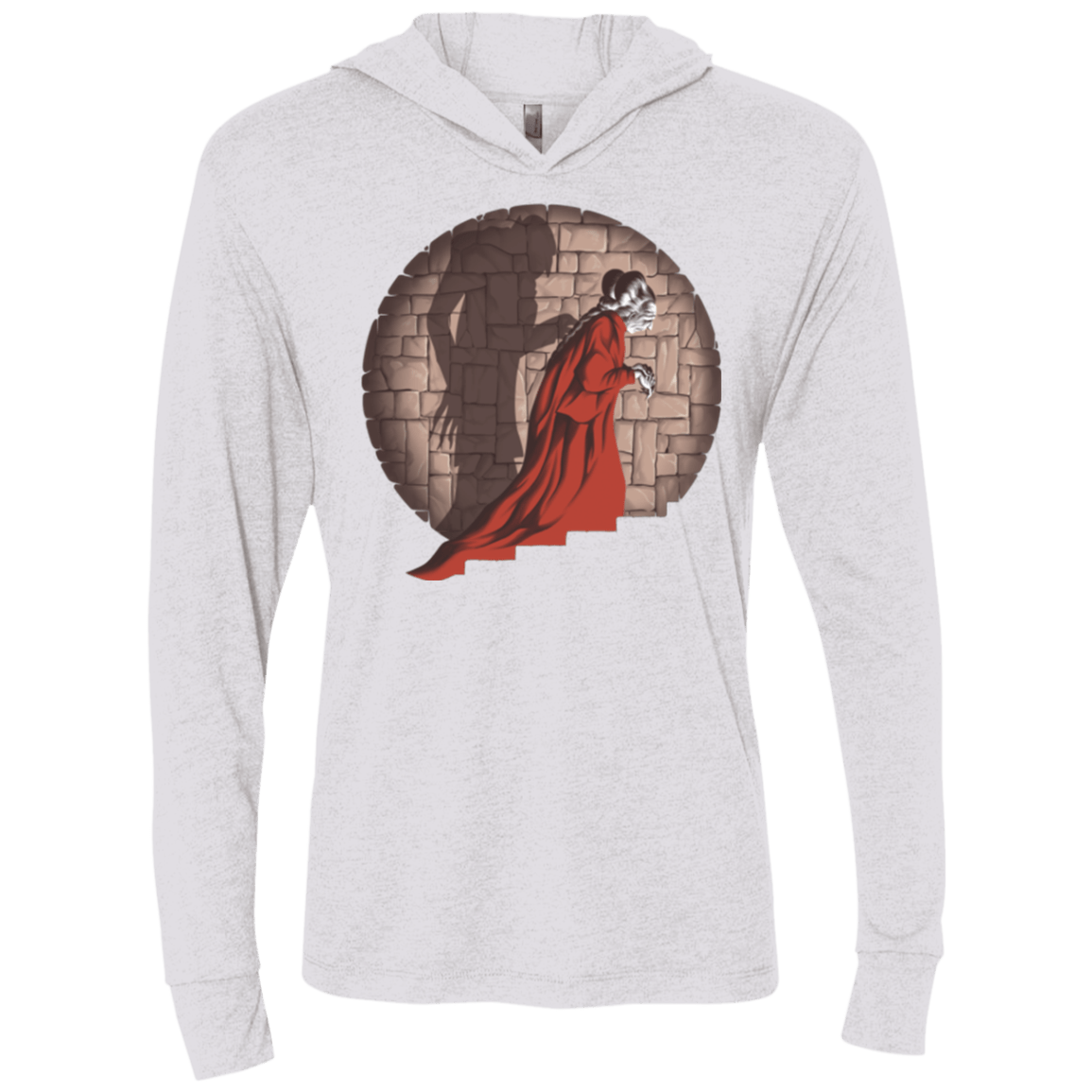 T-Shirts Heather White / X-Small Shadow Mismatch Triblend Long Sleeve Hoodie Tee