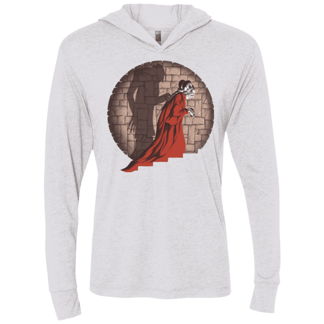 T-Shirts Heather White / X-Small Shadow Mismatch Triblend Long Sleeve Hoodie Tee