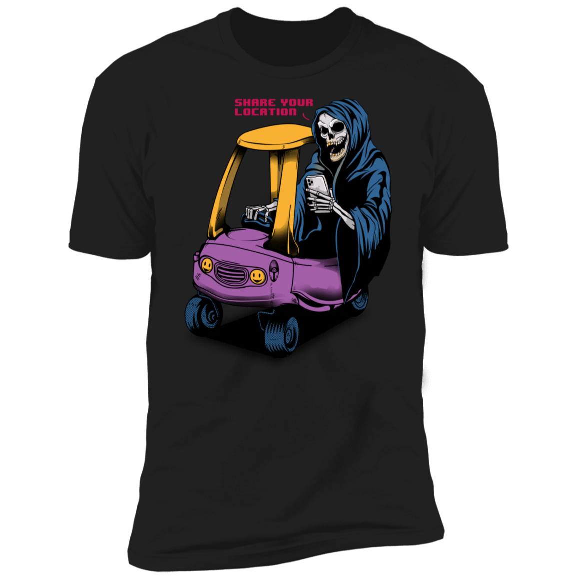 T-Shirts Black / X-Small Share Your Location Grim Reaper Men's Premium T-Shirt