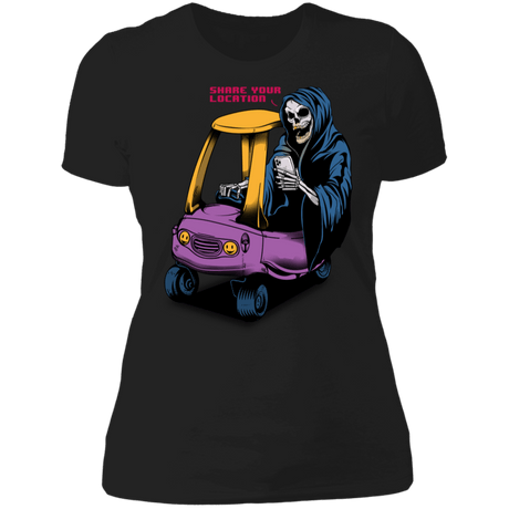 T-Shirts Black / X-Small Share Your Location Grim Reaper Women's Premium T-Shirt