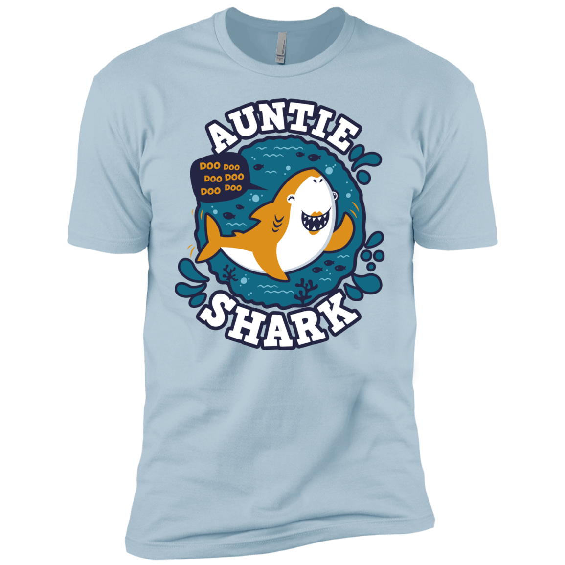 T-Shirts Light Blue / YXS Shark Family Trazo - Auntie Boys Premium T-Shirt