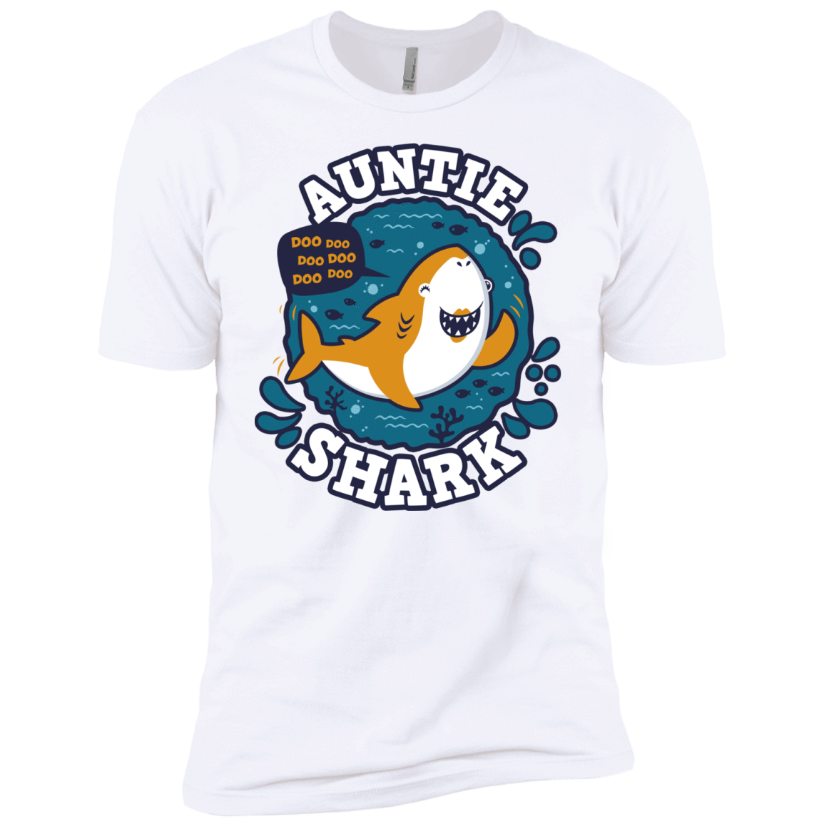 T-Shirts White / YXS Shark Family Trazo - Auntie Boys Premium T-Shirt