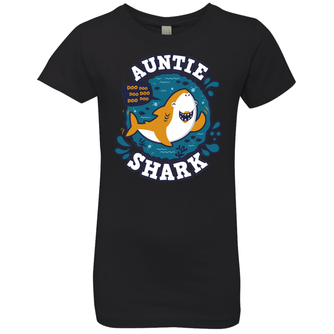 T-Shirts Black / YXS Shark Family Trazo - Auntie Girls Premium T-Shirt