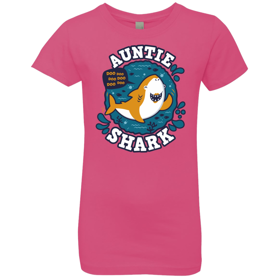 T-Shirts Hot Pink / YXS Shark Family Trazo - Auntie Girls Premium T-Shirt