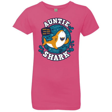 T-Shirts Hot Pink / YXS Shark Family Trazo - Auntie Girls Premium T-Shirt