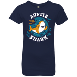 T-Shirts Midnight Navy / YXS Shark Family Trazo - Auntie Girls Premium T-Shirt