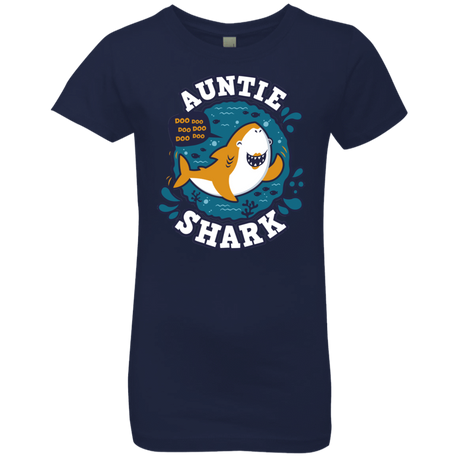 T-Shirts Midnight Navy / YXS Shark Family Trazo - Auntie Girls Premium T-Shirt