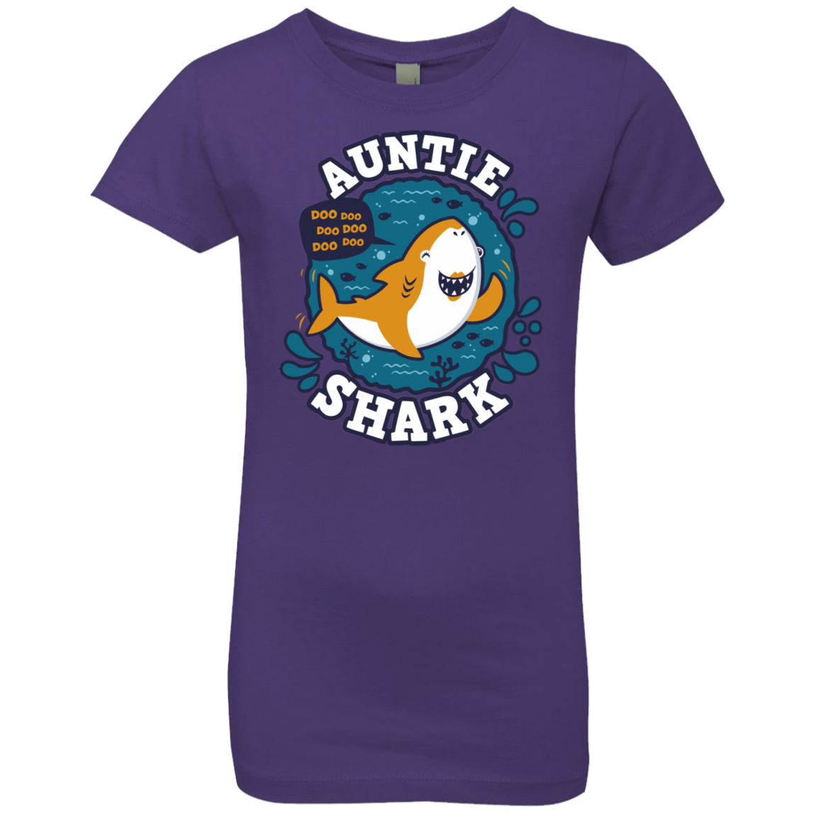 T-Shirts Purple Rush / YXS Shark Family Trazo - Auntie Girls Premium T-Shirt