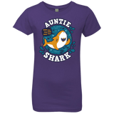 T-Shirts Purple Rush / YXS Shark Family Trazo - Auntie Girls Premium T-Shirt