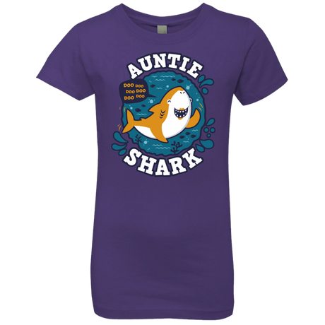 T-Shirts Purple Rush / YXS Shark Family Trazo - Auntie Girls Premium T-Shirt