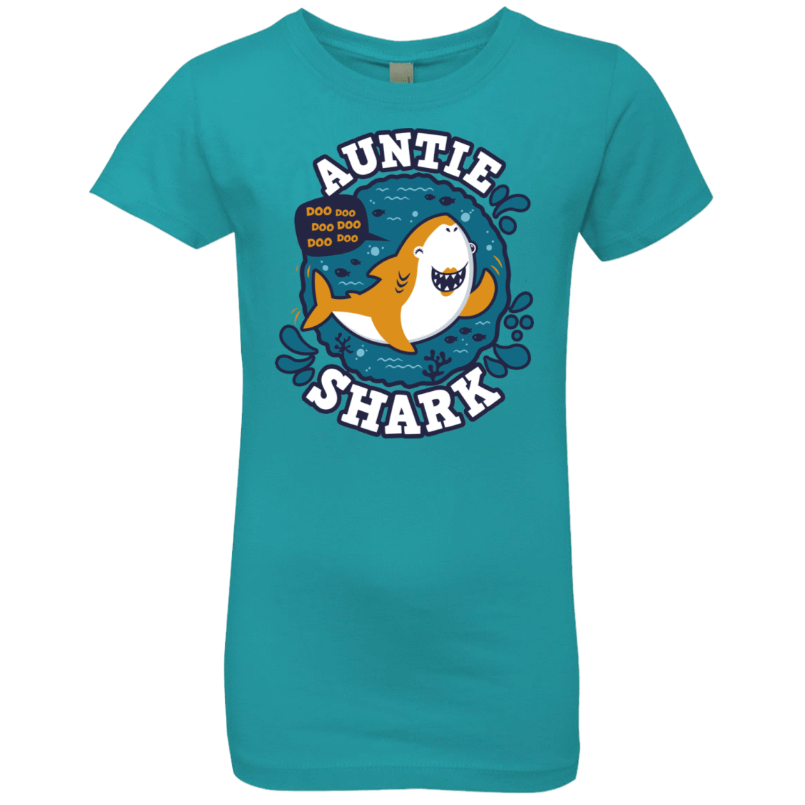 T-Shirts Tahiti Blue / YXS Shark Family Trazo - Auntie Girls Premium T-Shirt